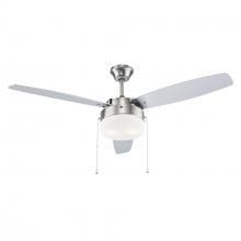 Trans Globe F-1045 BN - 2LT 3 BLADE FROSTED GLASS-BN-1/2" ROD